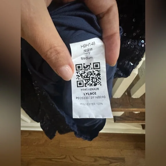 Navy blue sequin romper, size M - Picture 7 of 11